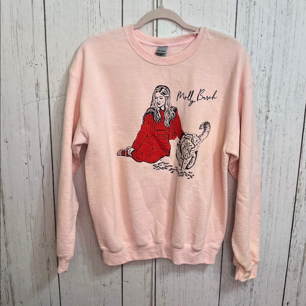 Molly Burch Gildan Light Pink Peach Heavy Blend Sweatshirt Size Medium